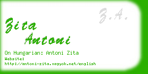 zita antoni business card